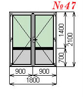 Входная штульповая пластиковая дверь 1800х2100 мм