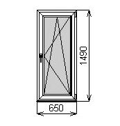 Пластиковое окно одностворчатое 650х1490 мм