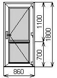 Входная пластиковая дверь 860х1800 мм