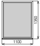 Пластиковое окно глухое 1100х1350 мм