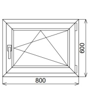 Пластиковое окно одностворчатое 800х600 мм