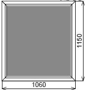 Пластиковое окно одностворчатое глухое 1060х1150 мм