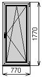 Одностворчатое окно 770х1770 мм