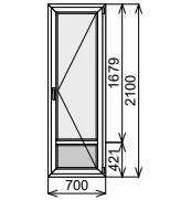 Балконная пластиковая дверь 700х2100 мм