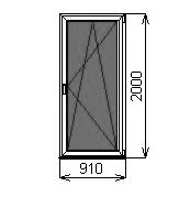 Балконная пластиковая дверь 910х2000 мм
