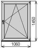 Одностворчатое окно 1060х1450 мм