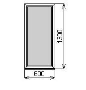 Пластиковое окно глухое 600х1300 мм