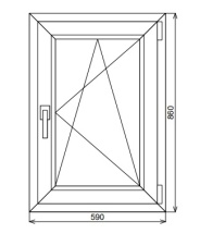 Пластиковое окно одностворчатое 590х860 мм