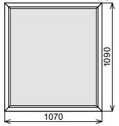 Пластиковое окно глухое 1070х1090 мм