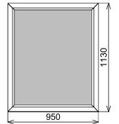 Глухое окно 950х1130 мм