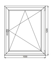 Одностворчатое окно 1000х1200 мм
