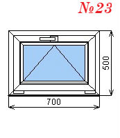 Пластиковое окно откидное фрамужное 700х500 мм