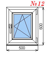 Пластиковое окно одностворчатое 500х600 мм