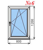 Пластиковое окно одностворчатое 800х1200 мм