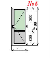 Входная пластиковая дверь 900х2100 мм