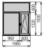 Двустворчатое окно 1560х1920 мм