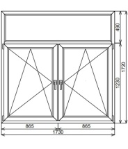 Двустворчатое окно 1730х1720мм