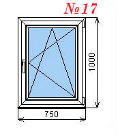 Пластиковое окно одностворчатое 750х1000 мм