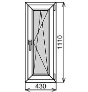 Пластиковое окно одностворчатое 430х1110 мм