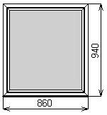 Пластиковое окно глухое 860х940 мм
