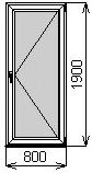 Балконная пластиковая дверь 800х1900 мм