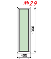 Пластиковое окно глухое 400х1360 мм