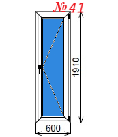 Балконная пластиковая дверь 600х1910 мм