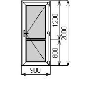 Входная пластиковая дверь 900х2000 мм