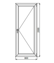 Балконная пластиковая дверь 800х2000 мм