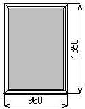 Пластиковое окно глухое 960х1350 мм