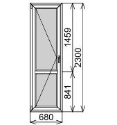 Балконная пластиковая дверь 680х2300 мм