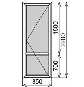 Входная алюминиевая дверь 850х2200 мм