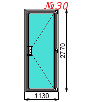 Алюминиевая входная дверь 1130х2770 мм