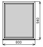 Пластиковое окно глухое 800х940 мм