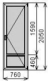 Балконная пластиковая дверь 760х2050 мм