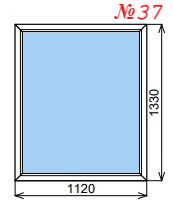 Пластиковое окно глухое 1120х1330 мм