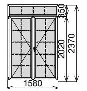 Балконная пластиковая дверь 1580х2370 мм