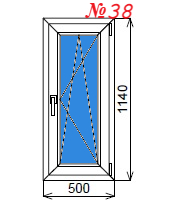 Пластиковое окно одностворчатое 500х1140 мм