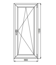 Пластиковое окно одностворчатое 660х1530 мм