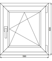 Пластиковое окно одностворчатое 590х630 мм