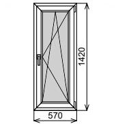 Пластиковое окно одностворчатое 570х1420 мм