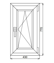 Пластиковое окно одностворчатое 430х770 мм