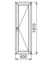 Балконная пластиковая дверь 600х1910 мм