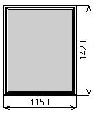 Пластиковое окно глухое 1150х1420 мм