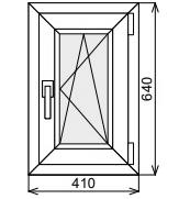 Пластиковое окно одностворчатое 410х640 мм
