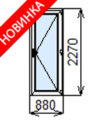 Готовая пластиковая дверь 880x2270 мм