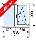 Готовое пластиковое окно 1200x1000 мм
