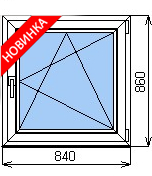 Готовое пластиковое окно 840х860 мм